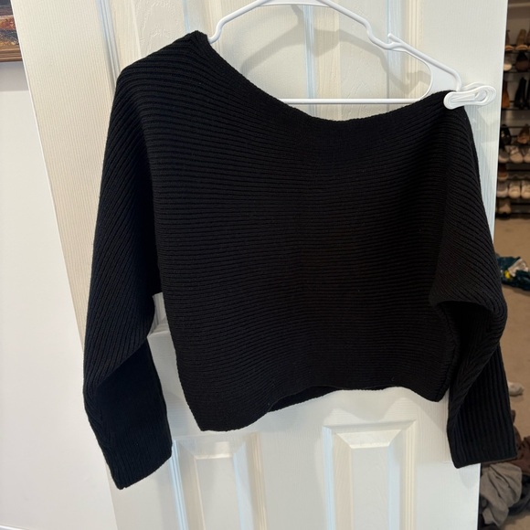 Rosebullet Sweaters - Rosebullet Black Off-the-Shoulder Sweater